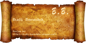Budi Benedek névjegykártya