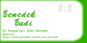 benedek budi business card